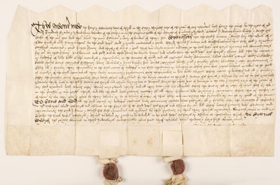 Lot 235 - Yorkshire Deed – Knyvett Family. Conveyance for £133 6s 8d, 24 April 1544