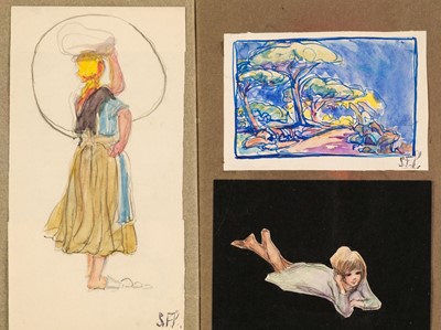 Lot 450 - Watercolour Drawings. An album of sketches by S.F. Perrin, circa 1920s