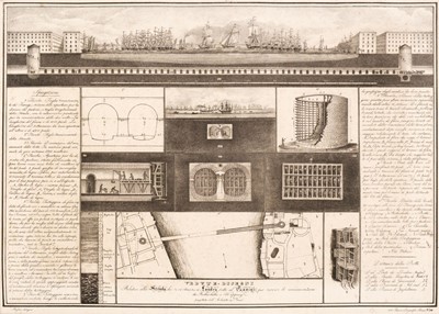 Lot 476 - Thames Tunnel. Vedute e Disegni relativi alla Strada... a Londra sotto al Tamigi, 1828