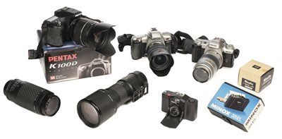 Lot 234 - Pentax K100D SLR Digital Camera, plus several other cameras and lenses