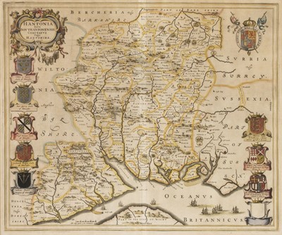 Lot 480 - Hampshire. Blaeu (J.), Hantonia sive Southantonensis comitatus vulgo Hantshire, circa 1645