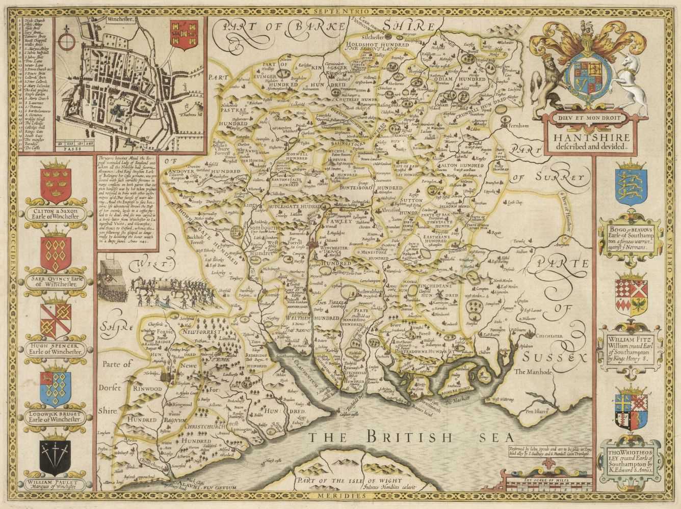 Lot 487 - Hampshire. Speed (John), Hantshire described and devided, circa 1627