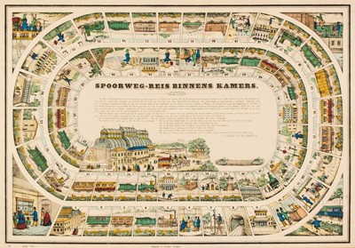 Lot 449 - Railway game. Spoorweg-reis Binnens Kamers, mid-19th century