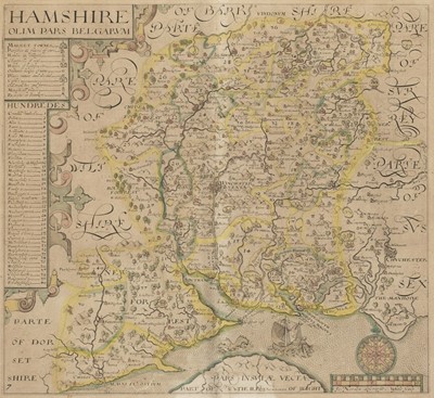 Lot 484 - Hampshire. Norden (J. & Hole G.), Hamshire olim pars Belgarum, circa 1637