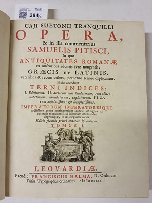 Lot 284 - Suetonius. Opera, 1714-15, ex libris the Duke of Devonshire