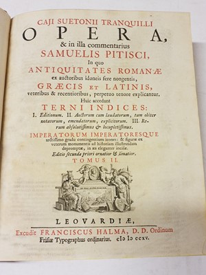 Lot 284 - Suetonius. Opera, 1714-15, ex libris the Duke of Devonshire