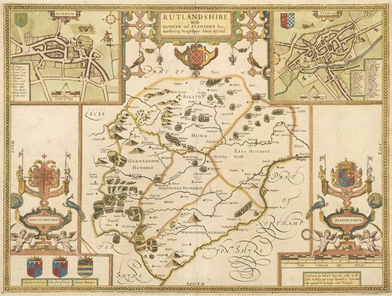 Lot 524 - Rutland. Speed (John), Rutlandshire with Oukham and Stanford ..., 1611