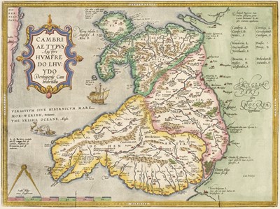 Lot 540 - Wales. Ortelius (Abraham & Lhuyd H.), Cambriae Typus..., 1608- 12