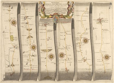 Lot 514 - Ogilby (John). The Road from London to Chichester in com Sussex, circa 1675