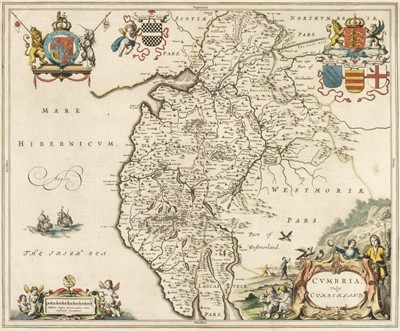 Lot 453 - Blaeu (Johannes). Cumberland, Durham & Westmorland, Amsterdam, circa 1648