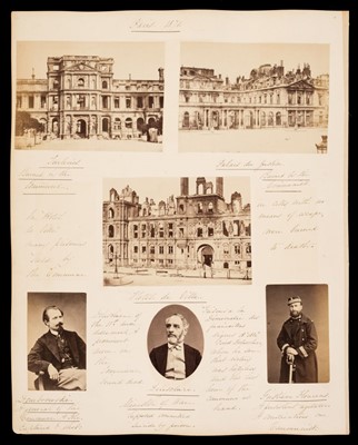Lot 188 - Paris Commune, 1871. A collection of 35 mounted albumen print photographs