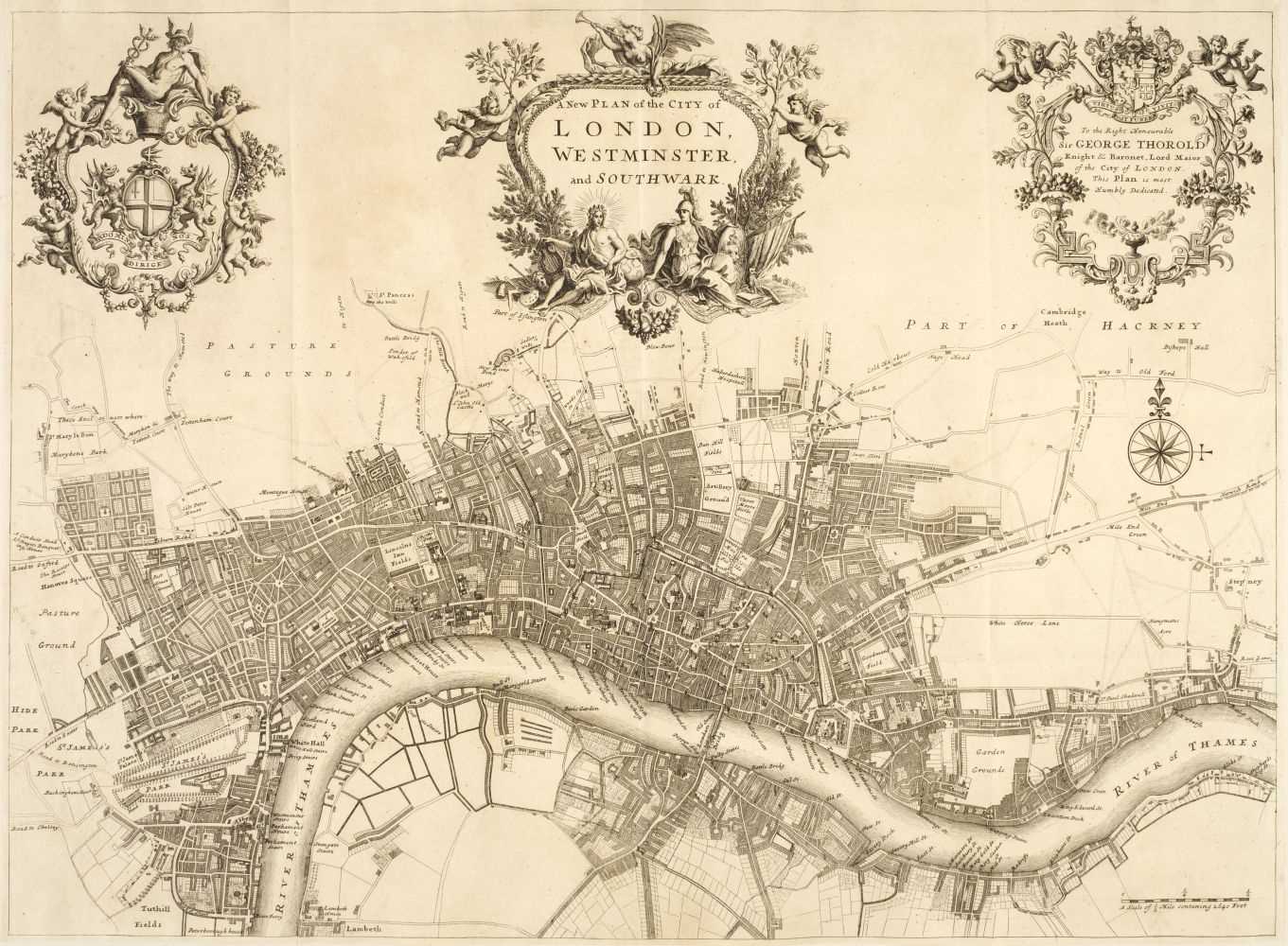 Lot 501 - London. Strype (J.), A New Plan of the City of London, Westminster and Southwark, circa 1720