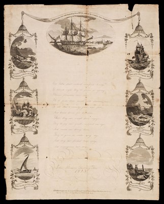 Lot 375 - Robinson Crusoe. A printed broadside, 1793