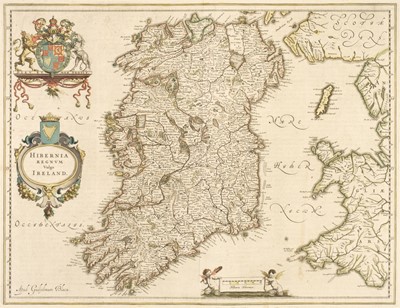 Lot 491 - Ireland. Blaeu (Willem Janszoon), Hibernia Regnum vulgo Ireland, Amsterdam, circa 1640