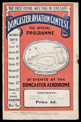 Lot 625 - Zeppelin letter dated 1915 and 1909 Doncaster Aviation Contest Programme