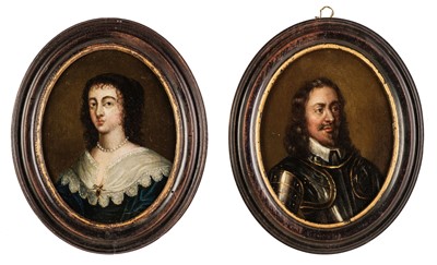 Lot 320 - English School.  Portraits of Charles I and Henrietta Maria, circa 1680-1710