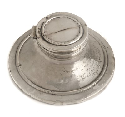 Lot 606 - Silver Inkwell. Royal Naval College, Greenwich 1923/24