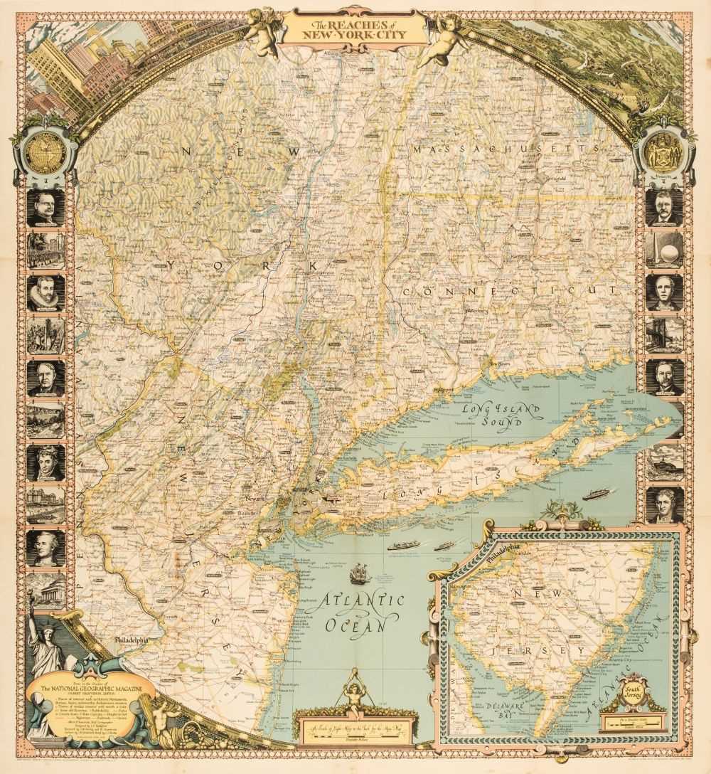 Lot 509 - National Geographic Magazine (publishers). The Reaches of New York City, 1939