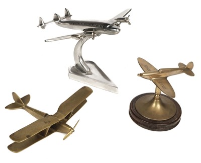 Lot 563 - Desktop Models. Spitfire and commercial aircraft