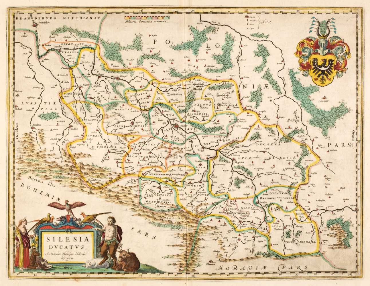 Lot 533 - Silesia. Blaeu (W. J.). Silesia Ducatus A Martino Helwigio Nissence descriptus, 1650