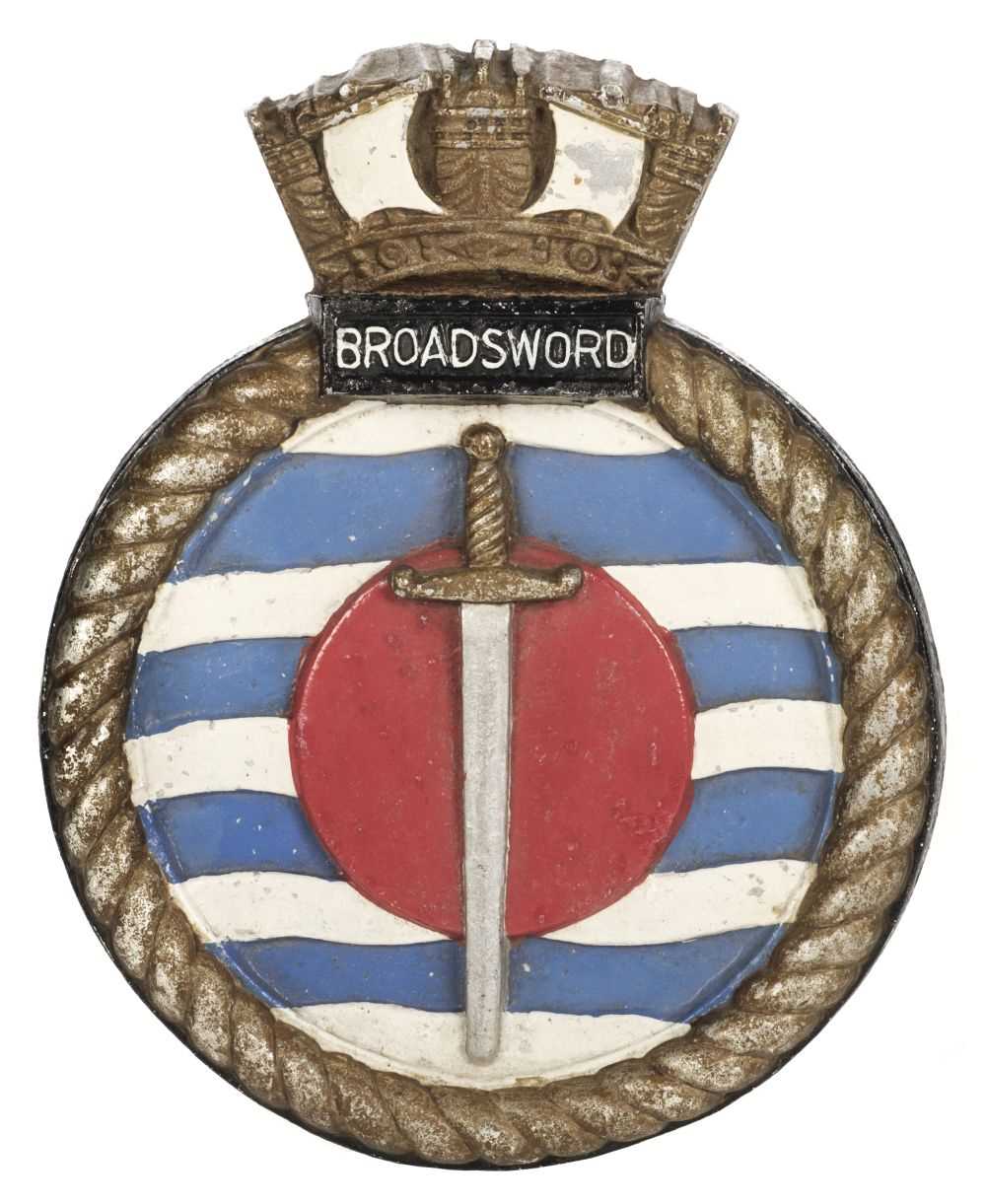 Lot 366 - Falklands War. HMS Broadsword Bulkhead Tompion