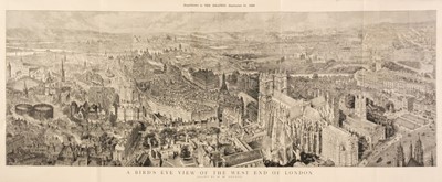 Lot 496 - London. Brewer (H. W.), A Bird's Eye View of the West End of London, The Graphic, 1889