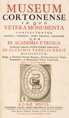 Lot 140 - Accademia Etrusca. Museum Cortonense In Quo Vetera Monumenta Complectuntur