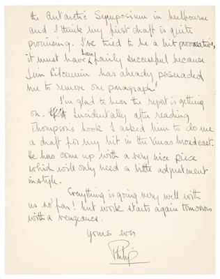 Lot 315 - Prince Philip (1921-2021). Autograph Letter Signed, 1956
