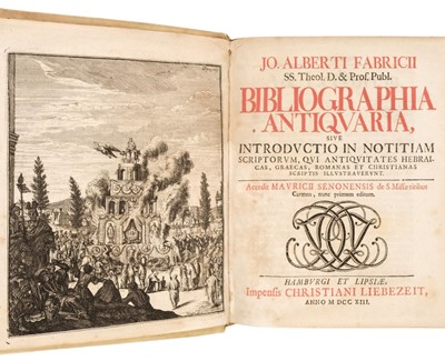 Lot 185 - Fabricius (Johann Albert). Bibliographia Antiquaria, 1713
