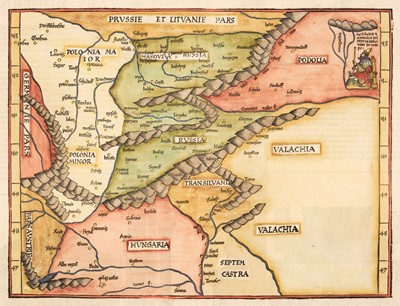 Lot 476 - Fries (Lorenz). Untitled map of Poland, Hungary & Russia, Strasbourg, circa 1535