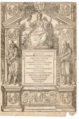 Lot 142 - Agustin (Antonio). Dialoghi di Don Antonio Agostini Arcivesocov di Tarracona...,1592