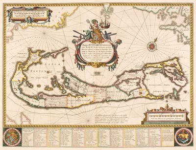 Lot 260 - Bermuda. Blaeu (Willem), Mappa aestivarum insularum, alias Barmudas, circa 1640