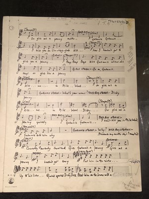 Lot 536 - Jones (Daniel, 1912-1993). Original manuscript score for Under Milk Wood by Dylan Thomas, c. 1953-54