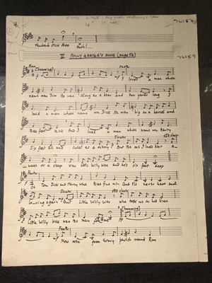 Lot 536 - Jones (Daniel, 1912-1993). Original manuscript score for Under Milk Wood by Dylan Thomas, c. 1953-54