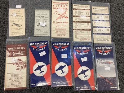 Lot 551 - Civil Aviation. American Timetables 1940-1960