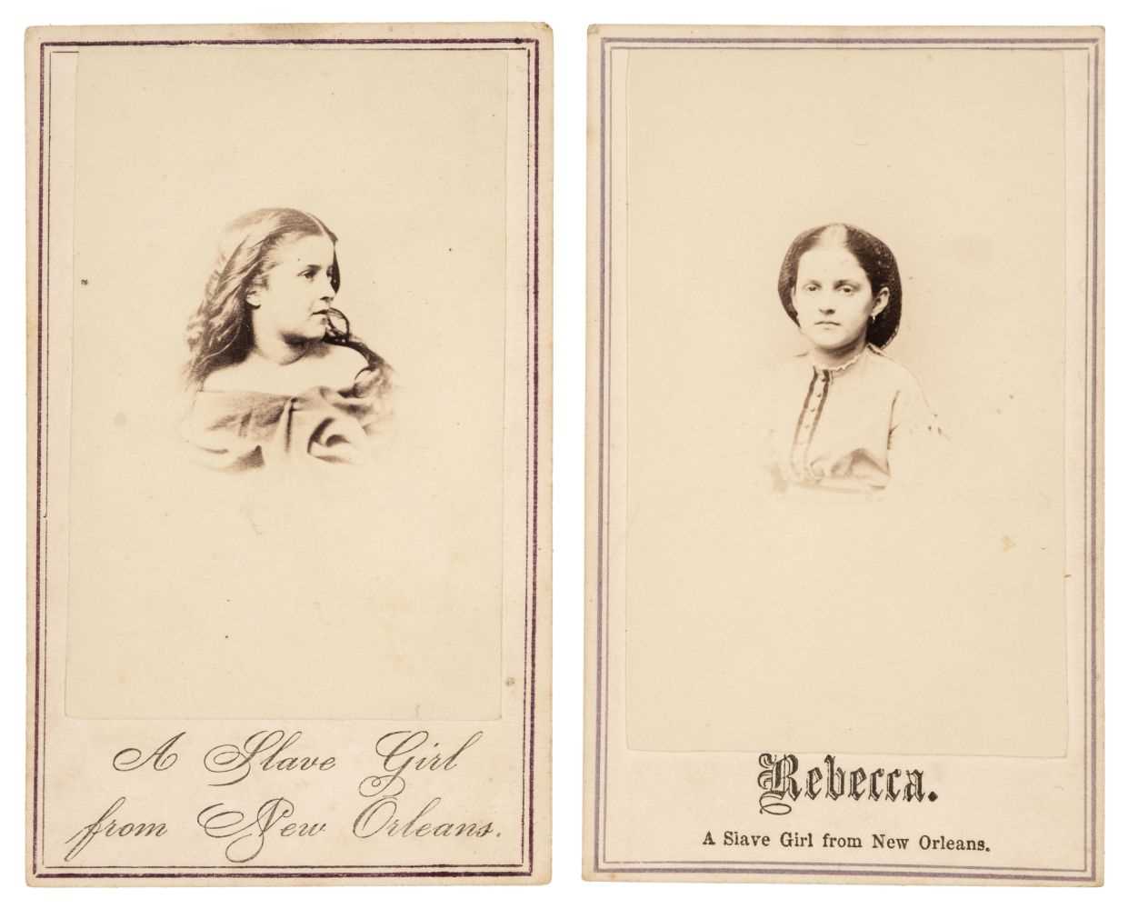 Lot 84 - Slavery. Two vignette carte-de-visite portraits of Rebecca