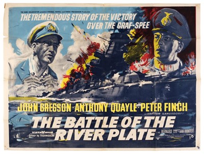 Lot 531 - Battle of The River Plate – A rare original film poster for Rank Organisation distribution c1953