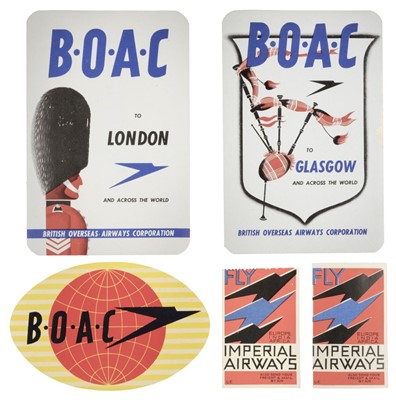 Lot 559 - Civil Aviation. Timetables, Luggage Labels etc