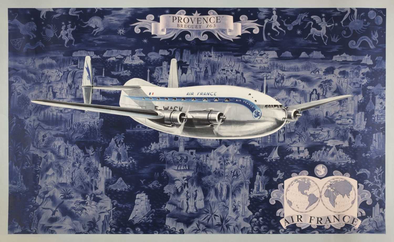 Lot 547 Civil Aviation. Air France Breguet Poster