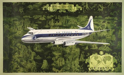 Lot 548 - Civil Aviation. Air France Vickers Viscount Poster, 1950s