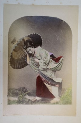 Lot 64 - Japan. A concertina album of 50 colour tinted albumen prints