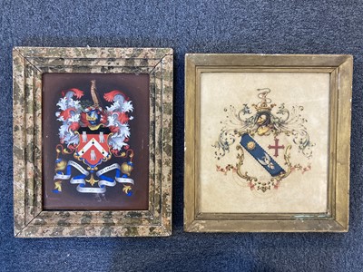 Lot 306 - Heraldry. Eight heraldic paintings of armorial bearings, 19th & 20th century