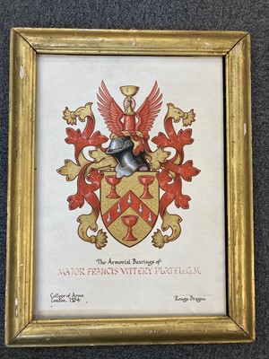 Lot 306 - Heraldry. Eight heraldic paintings of armorial bearings, 19th & 20th century