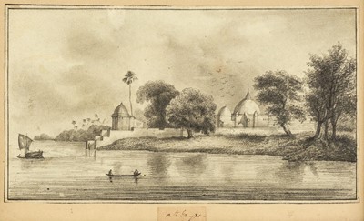Lot 12 - India. Two views on the River Ganges and others