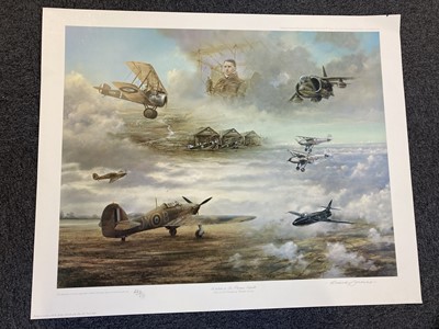 Lot 514 - Aviation Prints. The Beginning of the End, multi-signed prints and others