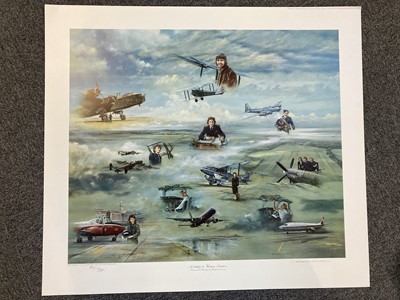 Lot 514 - Aviation Prints. The Beginning of the End, multi-signed prints and others