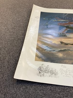 Lot 514 - Aviation Prints. The Beginning of the End, multi-signed prints and others