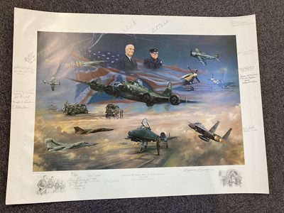 Lot 514 - Aviation Prints. The Beginning of the End, multi-signed prints and others