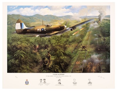 Lot 513 - Aviation Prints, Lay (Trevor) Close Support and other prints