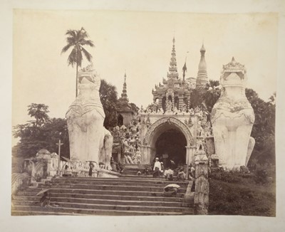Lot 118 - Burma & India.  An album containing approximately 55 photographs of Burma and India, circa 1880s